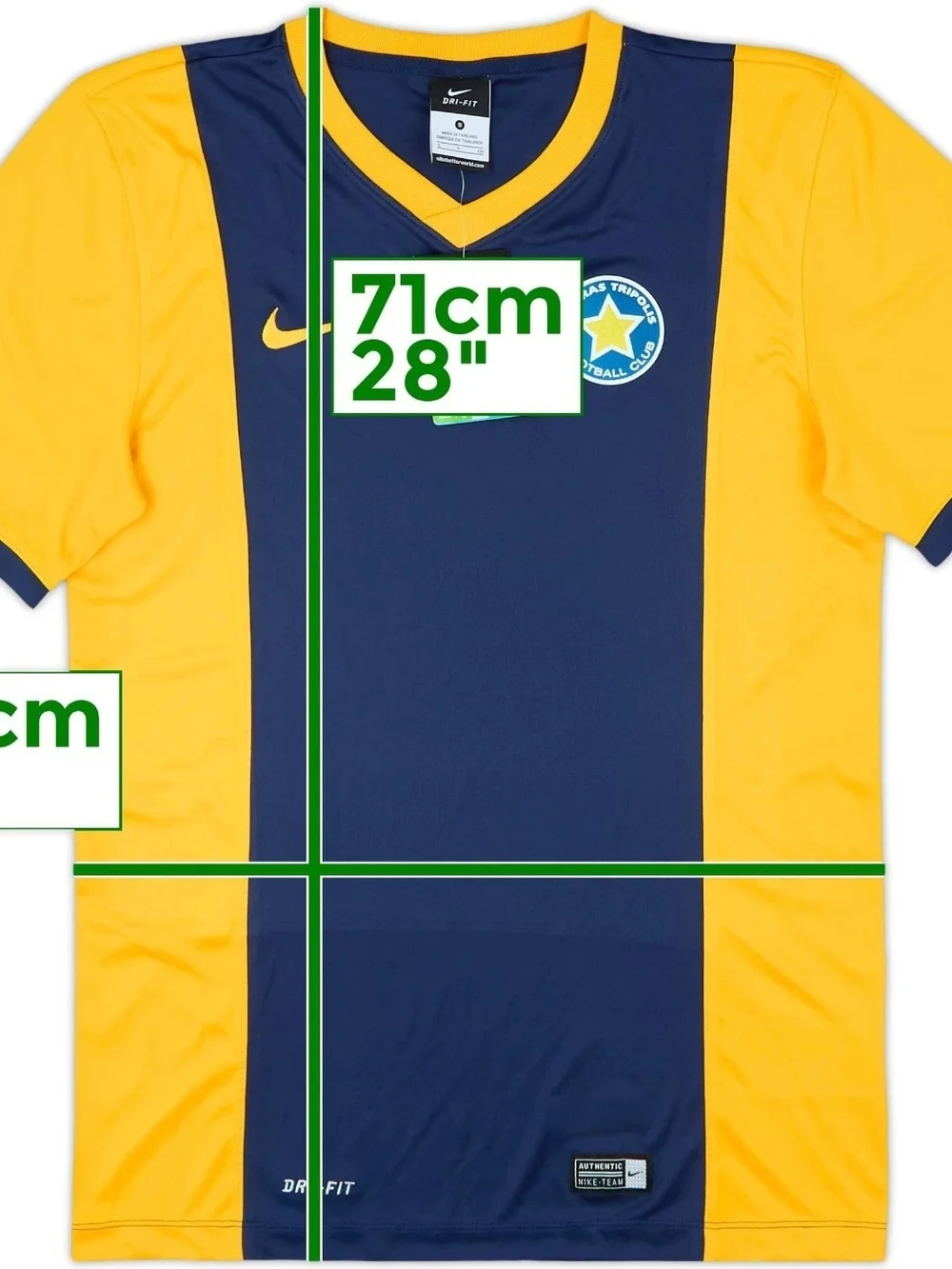NIKE 2014-15 Asteras Tripolis Yellow Home Shirt Mens Small Soccer